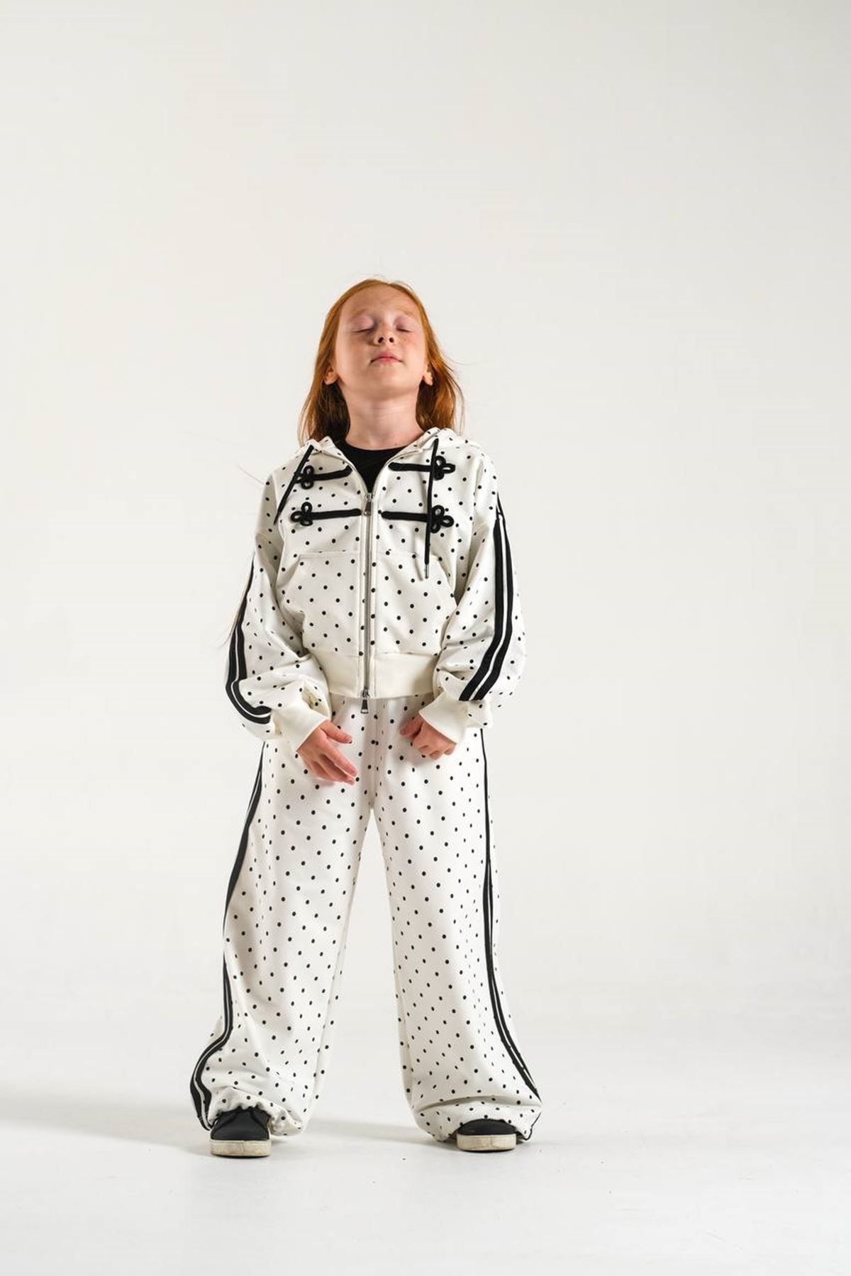 3-8 Yaş Polka Dot İki İplik Takım
