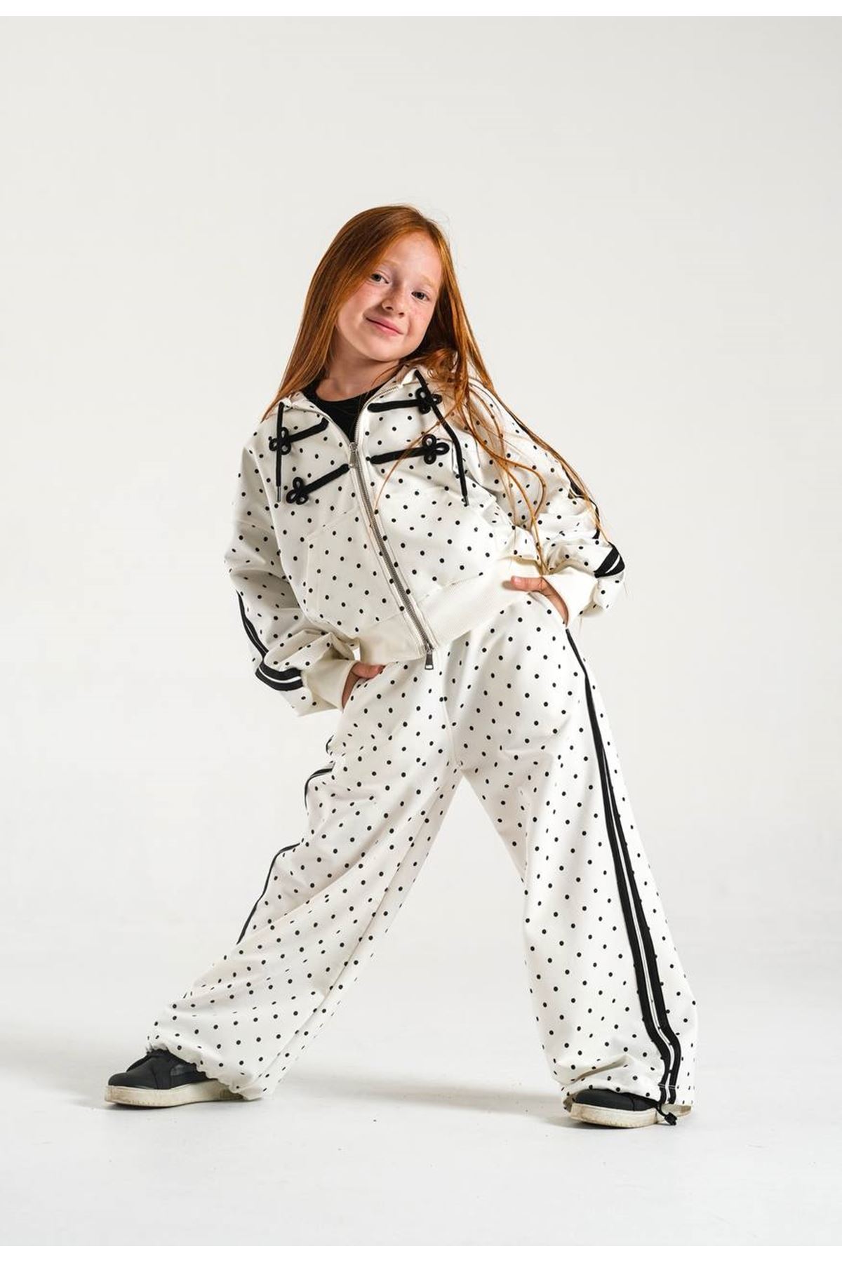 3-8 Yaş Polka Dot İki İplik Takım