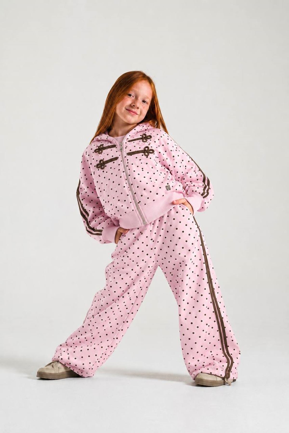 3-8 Yaş Polka Dot İki İplik Takım 