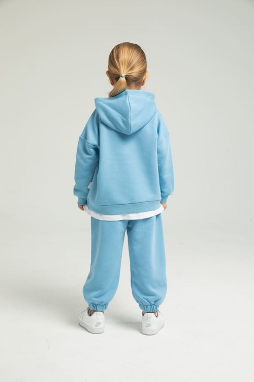 BROOKLYN BEYAZ ETEK DETAYLI KIZ ÇOCUK EŞOFMAN TAKIMI