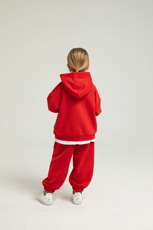 BROOKLYN BEYAZ ETEK DETAYLI KIZ ÇOCUK EŞOFMAN TAKIMI