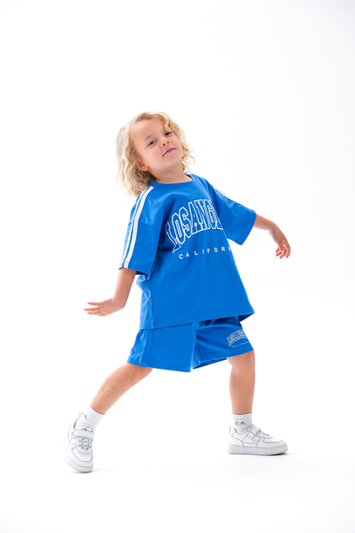 Losangeles Sloganlı Takım 4-10 Yaş Supersonic Mavi