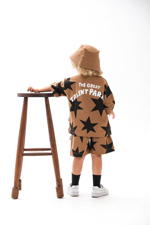 Şapkalı Yıldız Baskılı Üçlü Takım 4-10 Yaş 