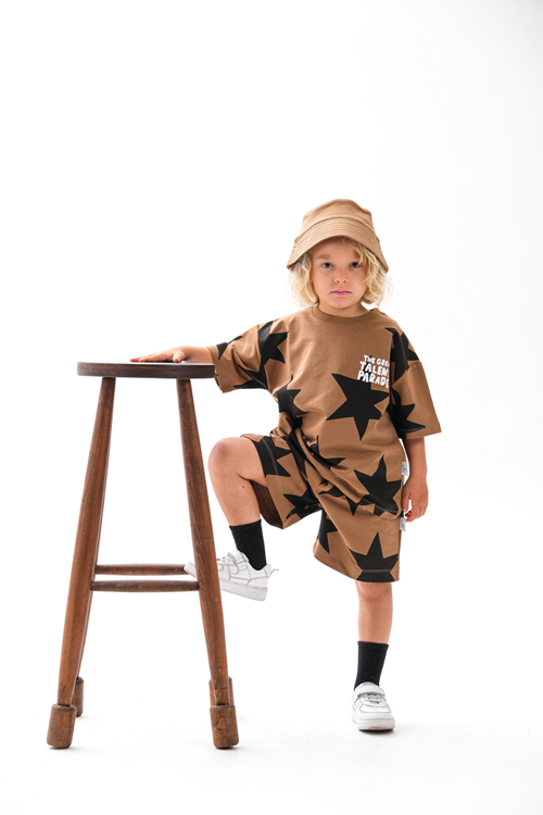 Şapkalı Yıldız Baskılı Üçlü Takım 4-10 Yaş 