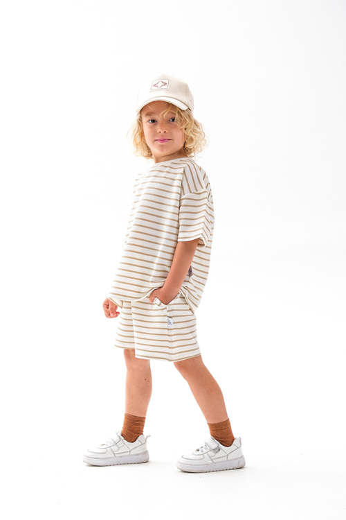 Çizgili Waffle Takım 4-10 Yaş