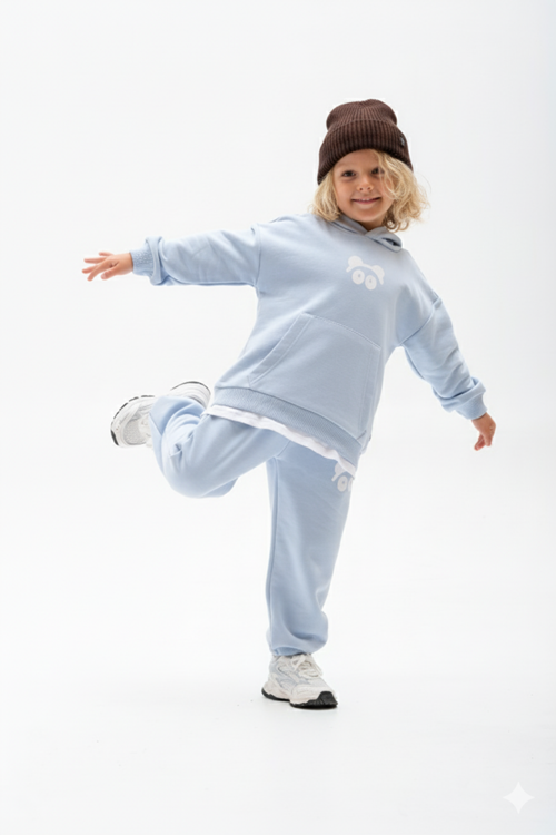 UNİSEX 4-10 YAŞ ETEK PARÇA DETAYLI ÇOCUK TAKIM