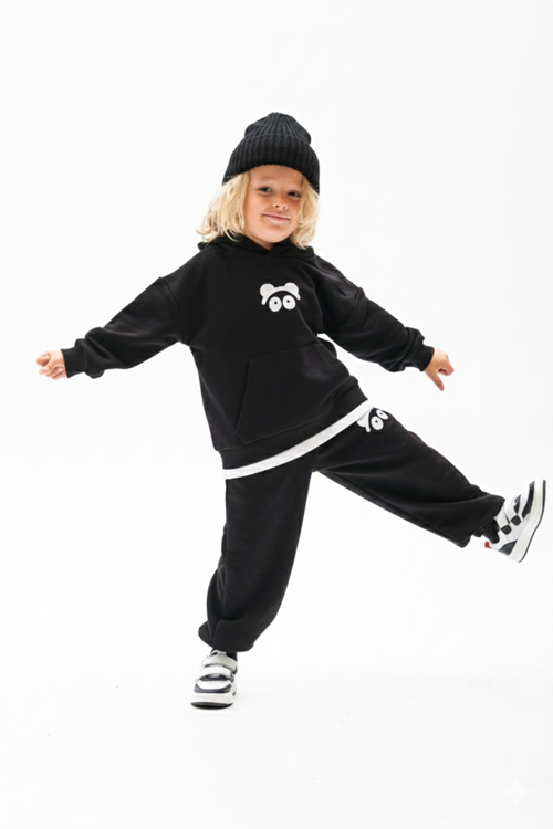 UNİSEX 4-10 YAŞ ETEK PARÇA DETAYLI ÇOCUK TAKIM