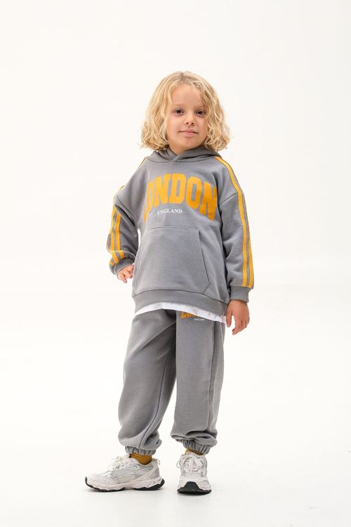 LONDON KOL ŞERİTLİ ETEK DETAYLI 4-12 YAŞ EŞOFMAN TAKIMI