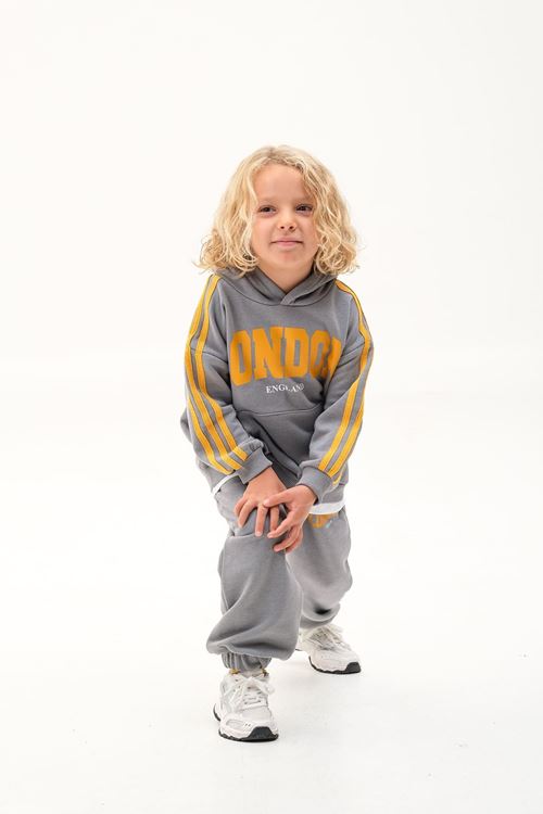 LONDON KOL ŞERİTLİ ETEK DETAYLI 4-12 YAŞ EŞOFMAN TAKIMI