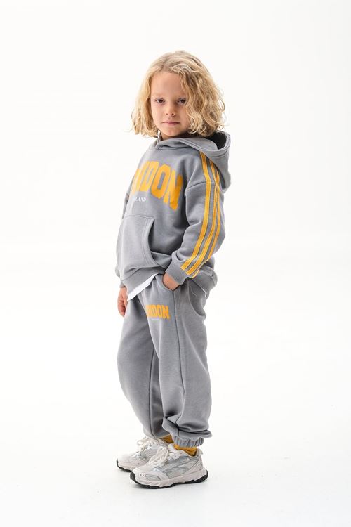 LONDON KOL ŞERİTLİ ETEK DETAYLI 4-12 YAŞ EŞOFMAN TAKIMI