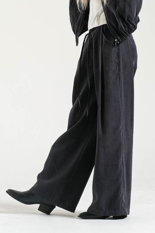 9-15 Yaş Tencel Fermuarlı Ceket & Wide-Leg Pantolon Kombini