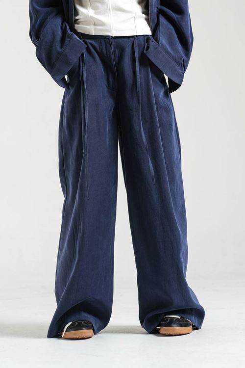 9-15 Yaş Tencel Fermuarlı Ceket & Wide-Leg Pantolon Kombini