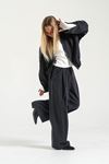 9-15 Yaş Tencel Fermuarlı Ceket & Wide-Leg Pantolon Kombini